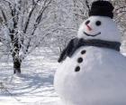 Χιονάνθρωπος με καπέλο και κασκόλ